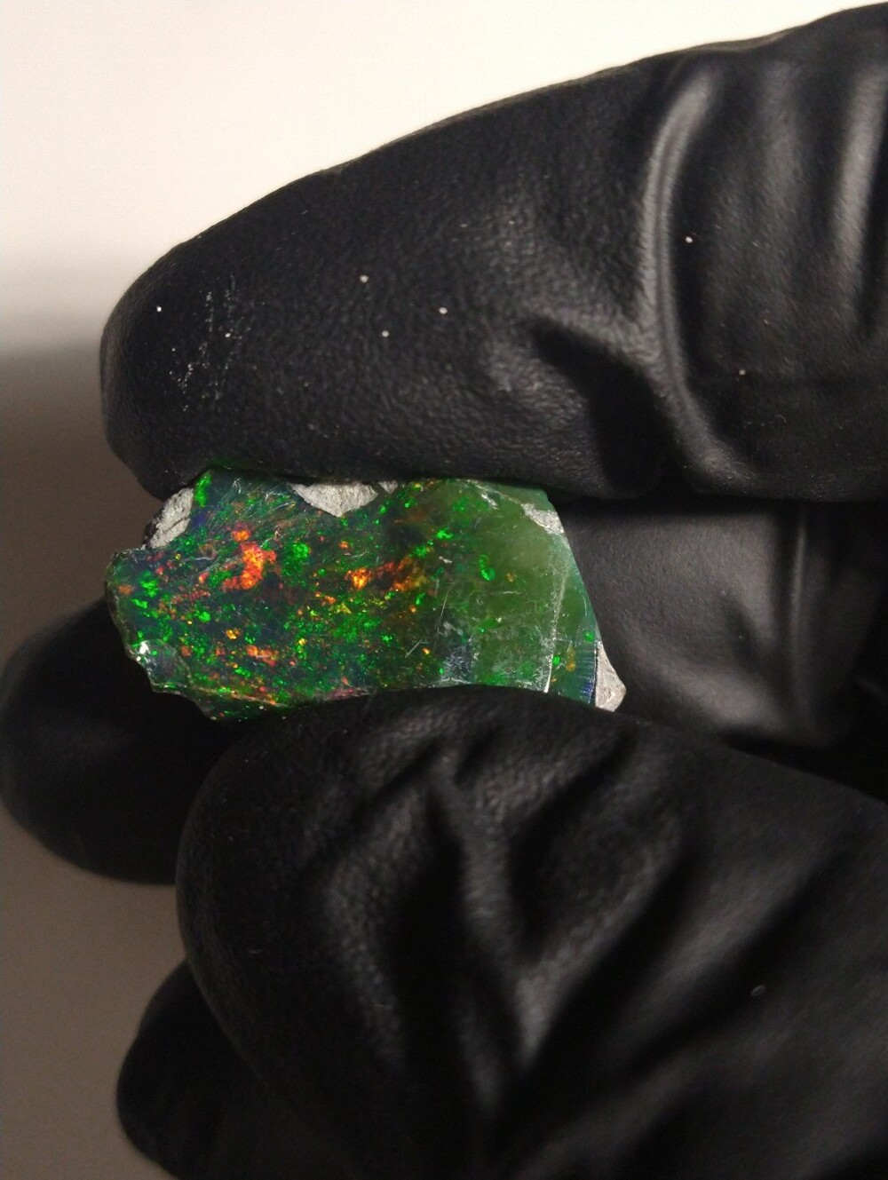 14 carat pinfire natural smoked black opal